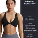 Aoxjox Women's Workout Sports Bras Fitness Metamorph Sienna Twist Bra Yoga Crop Tank (Black, M)