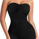 Nebility Strapless Shapewear for Women Tummy Control Shapewear Bodysuits Full Body Shaper with Adjustable Bow & Halter Neck, Large