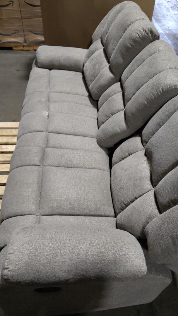 Signature Design by Ashley Tip-Off Modern Wall Hugger Power Reclining Sofa with Adjustable Headrest and USB Ports, Gray