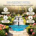 Hanging Solar Bird Bath Fountain,2026 New Solar Cascade Hanging Bird Bath Fountain,Hanging Bird Bath with Water for Outdoors Garden Patio Backyard Lawn Decor(Blue) 111