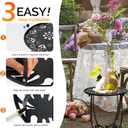 Fashion&cool Outdoor Side Tables, Weather Resistant Metal Patio Side Table, Small Round Outdoor End Table Side Table for Patio Yard Porch Balcony Garden Bedside, Plant Stand for Indoor Outdoor