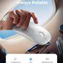 RAPIQUE R306 Wireless Mouse, Bluetooth 5.1 & 2.4GHz Dual Mode Silent Mouse, Silver Gloss Top with White Matte Base, Slim Portable Mouse for Laptop, MacBook,Tablet, Chromebook (Silvery)