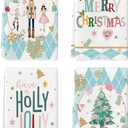 Artoid Mode Blue Nutcrackers Tree Christmas Kitchen Towels Dish Towels, 18x26 Inch Snowflake Gift Box Winter Decoration Hand Towels, Set of 4