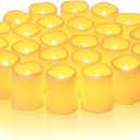 Homemory 24Pack Flickering Flameless Votive Candles,200+Hour Electric Fake Candles,Battery Operated LED Tealight for Wedding,Outdoor,Table,Halloween,Christmas Decor(Warm White,Battery Included)