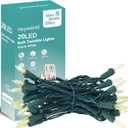 Heyworld Slow Twinkle Lights, 20 Led Soft Twinkling Mini Christmas String Lights on Green Wire Cord, UL Approved 7 Ft, Connect Up to 100 Sets, Indoor Outdoor Use, Warm White (1, 20LED)