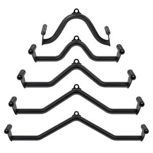 2FitU 5 Pcs V-bar Pulley Cable Machine Attachments:Home Gym Fitness Rowing T-bar Handle Grips LAT Pull Down Bar Press DownTraining,Bicep Curl Tricep LAT pulldown Bar Back Strength Training (Black)