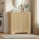 Laundry Hamper Cabinet, Small Tilt-Out Bathroom Storage Unit with Narrow Hidden Basket Chest Bathroom Cupboard, 25.6" x 13.7" x 26.7"