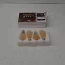 ST64 LED E26 Vintage Edison Light Bulbs, Light Amber Glass, Dimmable, 4W(40W Equivalent) 300 Lumin, 2500K Warm White, Spiral Filaments Design, Antique Style, 25000 Hrs, 4-Pack