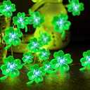 TURNMEON St. Patrick's Day Decorations Shamrocks Lights St Patricks Day Lights with Timer 10 Ft 40 LED Battery Operated Copper Wire Fairy Light St Patricks Decor for Indoor Bedroom Home Outdoor