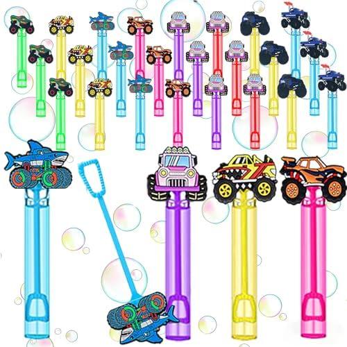 24 Pcs Monster Truck Theme Bubble Wands - Off-Road Truck Themed Bubble Makers, Piñata Stuffers & Goodie Bag Fillers for Off-Road Themed Gatherings, Outdoor Adventures & Party Celebrations