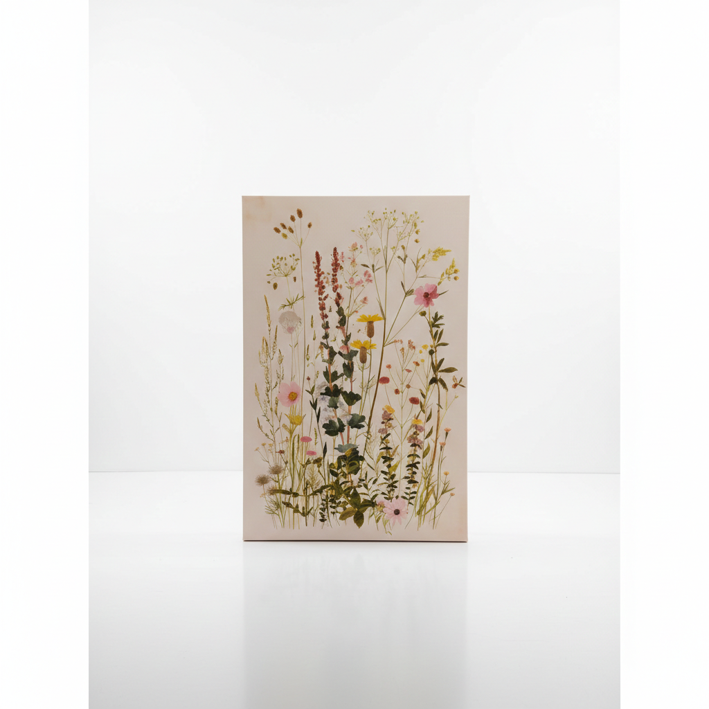 3Pcs Vintage Wildflower Canvas Wall art Country Farmhouse Watercolor Flower Botanical Painting Pictures Wall Decor Floral Poster Print Artwork for Bedroom Living Room Girls Room Decoration