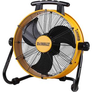 DEWALT DXF1840 Floor Fan, Industrial Fans, 18 Inch High Velocity Fan with 3-Speed Heavy Duty Air Circulator and 180 Adjustable Tilt, Large Electric Metal Rotating Garage Fan, Drum fan for Work, Yellow