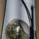 Teamson Home Arquer 66.93" Arc Floor Lamp for Living Rooms, Home Offices, Dining Rooms, Bedrooms with Faux Black Marble Base and Gold Bell Shade