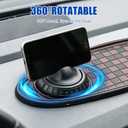 Multifunctional Car Anti-Slip Mat, 360° Rotatable Car Anti Slip Mat Phone Holder, Universal Dashboard Pad with Temporary Parking Number, Dashboard Accessories for Sunglass Chapstick (Black Brown)