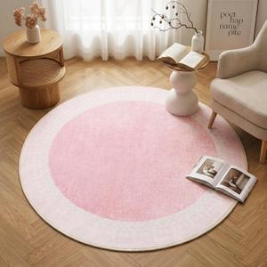 Carvapet 3ft Round Rug Washable Modern Solid Color Circle Rugs