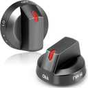 AMI PARTS DG64-00473B Black Stainless Knobs Replacement Stove Gas Range Knobs Compatible with Sam/Sung NX58M6850SG,NX58J5600SG,NX58J7750SG,NX58K7850SG (2, Black)