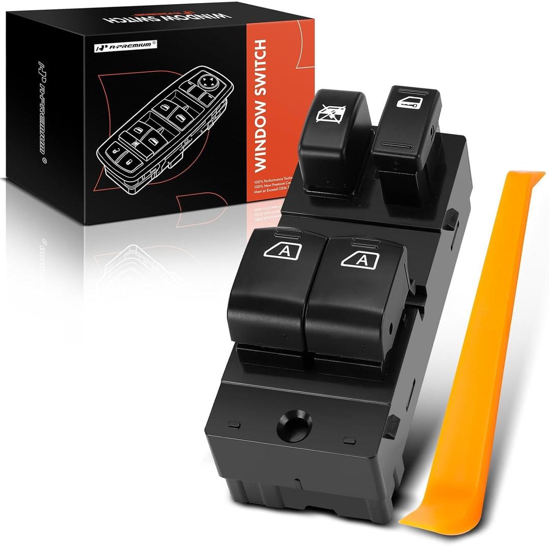 A-Premium Master Power Window Switch Compatible with Infiniti Q60 2014-2015 Coupe, G37 2008-2013 Coupe, Front Left Driver Side, Replace# 25401JL44A