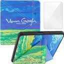 Case Compatible with 8" Kobo Forma(Model N782, 2018 Release Version), Includes a Screen Protector - Premium PU Leather Cover with Auto Sleep/Wake (One Size, Green Wheat Field)