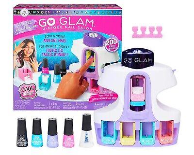 GO GLAM U-nique Kids Metallic Nail Salon Kit 200 Icons Portable Stamper & Dryer