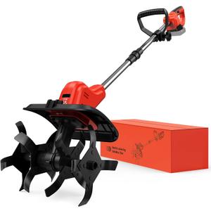Cordless Tiller Cultivator for Milwaukee M18 Battery, 360RPM,11.8In Tilling Width 8.6In Depth, Electric Tiller for Gardening, Battery Powered Tiller for Soil Cultivation/Lawn (Battery Not Included)