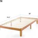 Mellow Naturalista Classic 12-Inch Solid Wood Platform Bed | Wooden Slats, No Box Spring Needed, Easy Assembly | Twin, Natural Pine