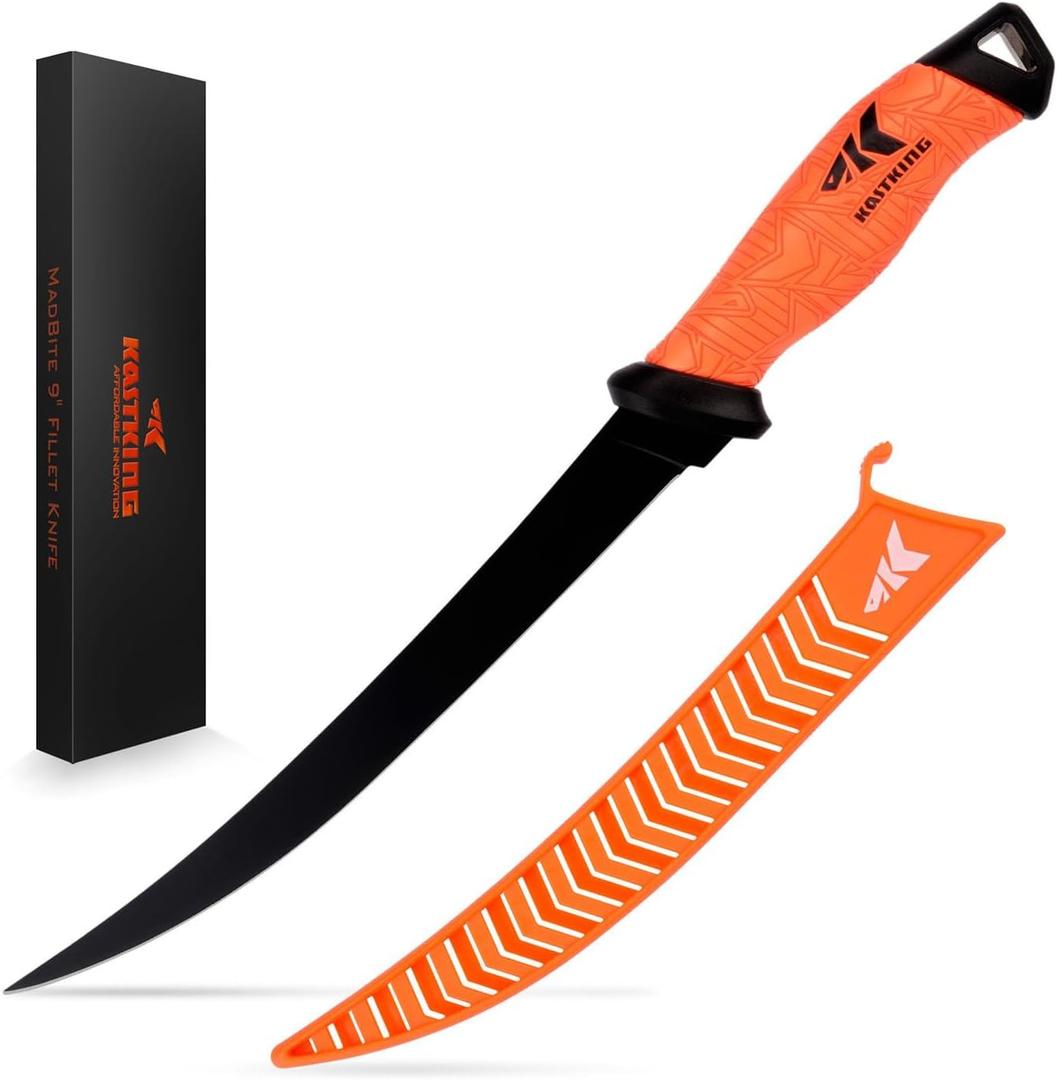 KastKing Speed Demon Pro Fillet Knife - Razor Sharp G4116 German Stainless-Steel Blade, Professional Level Knives for Filleting and Boning, Non-Slip Handles, Includes Protective Sheath
