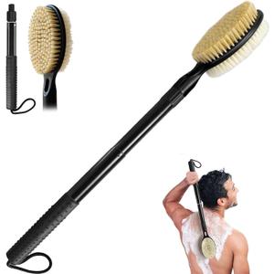 Back Scrubber for Shower, 17.52" - 25.6" Detachable Bath Brush, Back Scrubber, Exfoliation and Improved Skin Health for Elderly with Limited Arm Movement, Disabled
