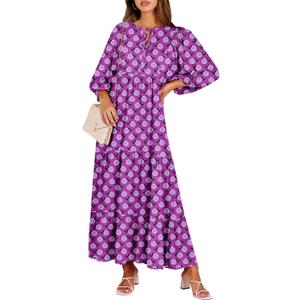 ANRABESS Womens Boho Maxi Dresses 2025 Summer V Neck Puff Sleeve Floral Flowy Swing Fall Casual Long Dress (Small, Purple) ANRABESS Womens Boho Maxi Dresses 2025 Summer V Neck Puff Sleeve Floral Flowy Swing Fall Casual Long Dress (Small, Purple)