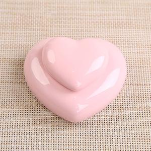 1Pc Small Keepsake Urn for Pet Ashes, Ceramic Heart Shaped Keepsake Urns, Ceramic Mini Cremation Urn for Dog or Cat or Bird Ashes, Pink