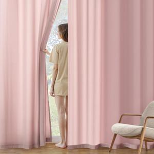 MIULEE Baby Pink Privacy Sheer Curtains that Let Light in 72 Inches Long Non-See-Through Semi Sheer Curtain Light Filtering Window Curtains Drapes for Living Room Bedroom 2 Panels Set