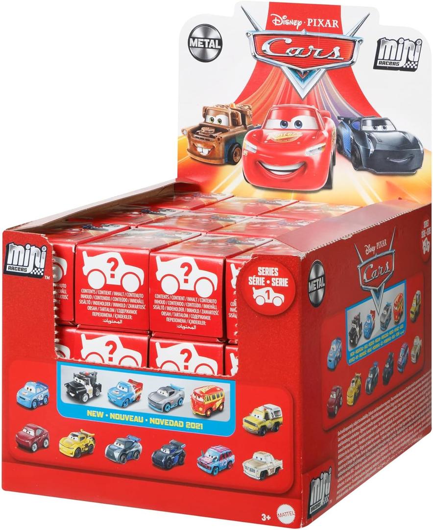 Mattel Disney and Pixar Cars Toy Die-Cast Mini Vehicle in Blind Box for Surprise with Character Car for Racing & Storytelling (Styles May Vary), GKD78, Pack of 4