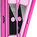 Electric Bikini Trimmer for Women: IPX7 Waterproof Dual Head Cordless Electric Shaver for Women with LED Display & 0.5mm Ceramic Blades for Pubic Hair, Face, Legs - Tea Rose