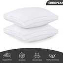 Utopia Bedding Bed Pillows for Sleeping Euro Pillows (White), Set of 2, Soft & Fluffy Pillow with Down Alternative Filling, Cooling, Hotel Quality, Gusseted Pillow for Back, Stomach or Side Sleepers, European