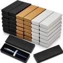 Teling 36 Pcs Pen Gift Box with Cushion Pen Presentation Display Box Business Present Collection Case Sets in Black, Silver, Gold (Lid Style)