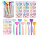 Gueevin 30 Sets Christian Valentine Gifts Bulk Heart Shaped Ballpoint Pens with Bible Inspiring Words Bookmarks for Valentines Church Sunday School Women Men Employee Office Gifts