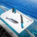 Pontoon Boat Fillet Table, Boat Cutting Board Bait Table Perfect Fish Cutting Station, Easy Installation and Secure Locking System, for Pole Less Than 2 inches Ship Guardrail