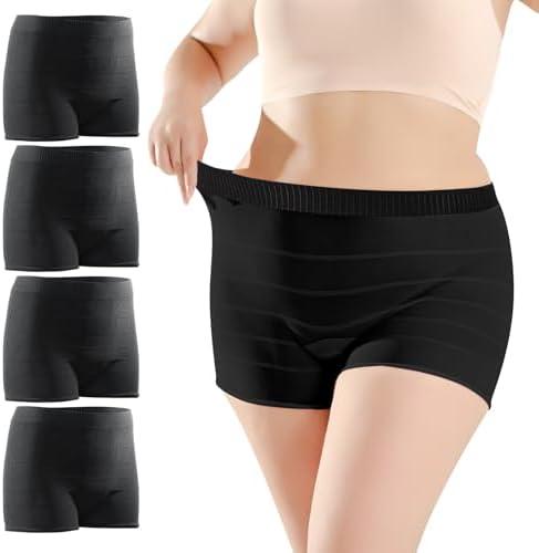 CARER Healthcare Incontinence Pregnancy 4 PCS Mesh Underwear Postpartum Must Have Hospital Provide High Waist Breathable Mesh Panties Great for Post-surgical and Postpartum Recovery Black Size S -M