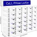 Acrylic Cell Phone Locker Box, Clear Cell Phones Storage Cabinet with Door Locks and Charging Slot, Wall-Mounted Pocket Locker for Office Classroom Conference Rooms (30 Slots)