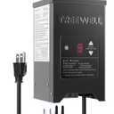 150W Low Voltage Landscape Transformer, Outdoor Landscape Lighting Transformer with Photocell Sensor & Timer, 120V AC to 12V/15V AC, Stainless Steel Waterproof Transformer, Black, ETL Listed