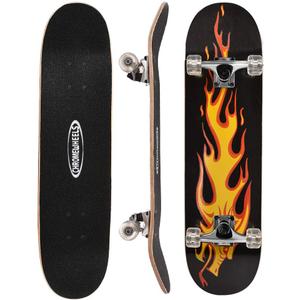 ChromeWheels 31 inch Skateboard Double Kick Skate Board Cruiser Longboard 8 Layer Maple Deck Skateboards for Kids and Beginners