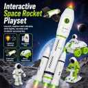 Rocket Space Toys for Kids 3-5 5-7 with Lights & Sound, Educational Astronaut Toys for 3 4 5 6 7 8 Year Old Boy Birthday Gift, Interactive Toddler Boys Toys 4-6 3-4 Science Outer Party Favors