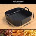 8.5 Inch Square Silicone Air Fryer Liners 2 Pack, Reusable Air Fryer Basket Liners for Ninja AF141 AF142 AF181, COSORI, Cuisinart, Chefman, Instant Air Fryer 56.5 QT