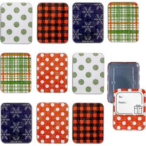 WDS Premium Gift Card Holders Tins for Christmas - 10 Rustic Metal Tin Boxes Holders with Lids for Gift Cards & Money - Box Perfect for Birthday Valentine's Easter - Custom Boxed for Easy Gift Giving