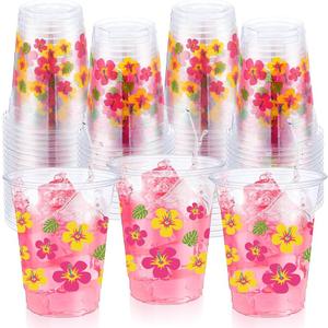 Colorful Clear Plastic Cups and Straws
