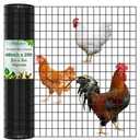 AMAGABELI GARDEN & HOME Black PVC Coated Welded Wire Fence 2inchx3inch 48inchx25ft 16Gauge Garden Border Fencing Roll Vinyl Coating Metal Wire Mesh Garden Bed Plant Supports Poultry Netting Cage