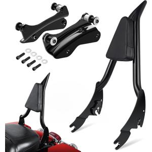 Benlari 28inch Passenger Sissy Bar Backrest and 4 Point Docking Hardware Kit Fit for Harley Davidson Touring Street Glide Electra Glide Road King Road Glide 2014-2024, Black