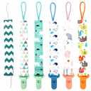 OnlyBP® Set 6 Baby Pacifier Holder Clip - Pacifier Clip for Boys and Girls Fits for Most Pacifiers - Protects Your Baby - Binkie Styles & Baby Teethers & Toys and Gift