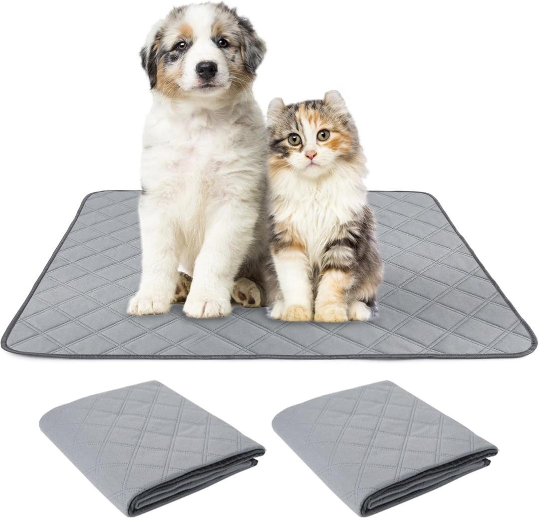 PatiencET Washable Pee Pads for Dogs 18'' x 24" Reusable Pee Pads for Dogs 2 Pack Puppy Pads Potty Pee Pads with Waterproof Bottom for Pet Training, Whelping and Incontinence