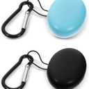 Thinp 2 Pcs Earplug Case,Loop Earplugs Case Loop Case Ear Plug Case Oval Earplug Holder with Keychains Potable Mini Carry Case for Earplugs Business Trip Storage Trinkets Pills(Black,Blue)