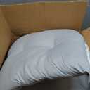 Light grey fabric soft cushion, Plush Gray Tufted Seat Cushion / Chair Pad with Zippered Cover, Dimensions  40 cm × 40 cm is approximately equal to 15.75 in × 15.75 in 